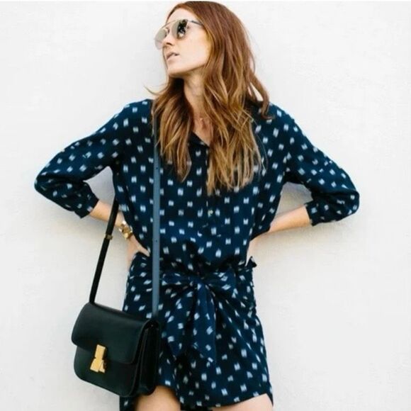 Ulla Johnson Dresses & Skirts - Ulla Johnson Corsica Dress Blue White Indigo Ikat Print Size 2 Short Popover